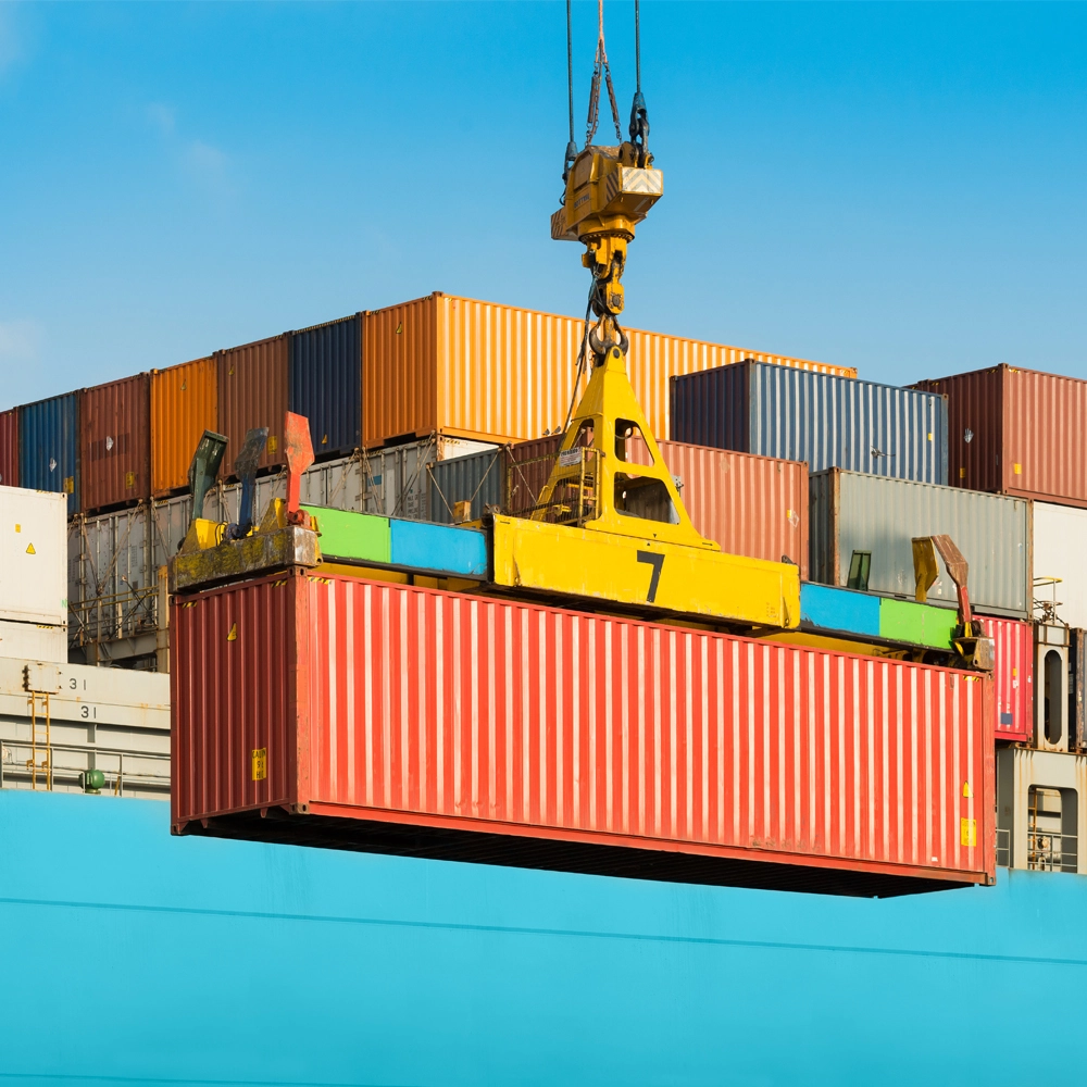 Shipping containers loaded for an international move