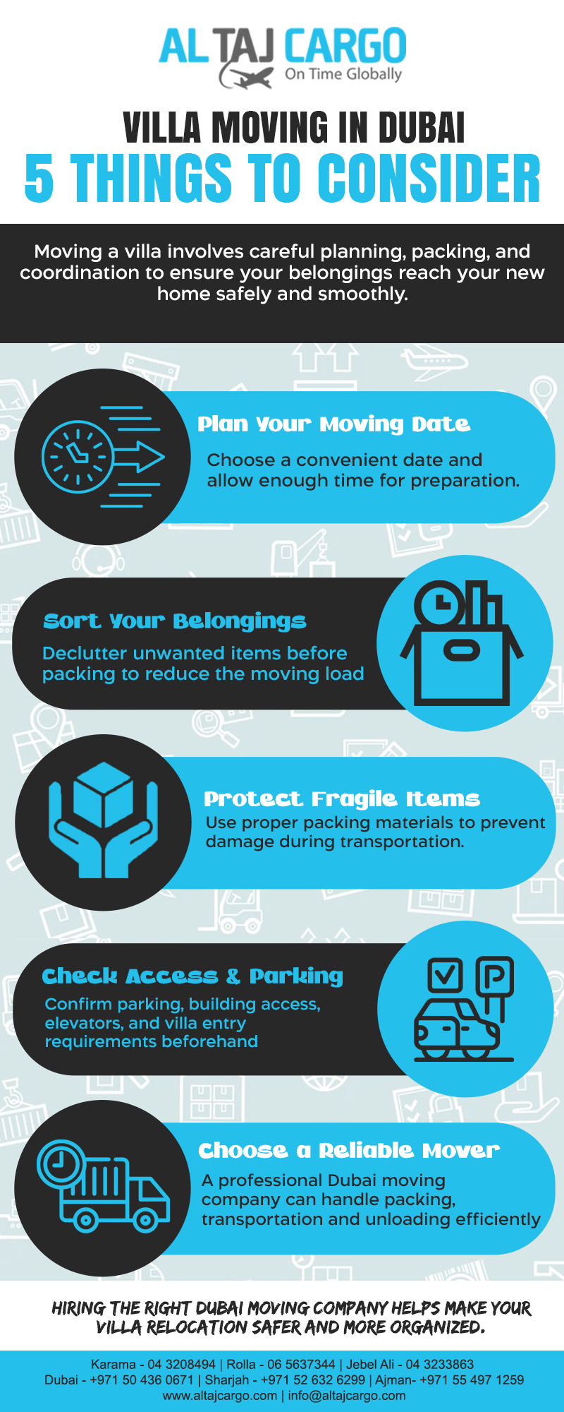 Villa moving in Dubai with packing, transportation, access planning, and professional movers